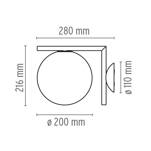 Flos sieninis šviestuvas „IC C/W1“