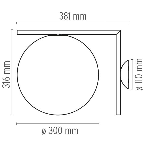 Flos sieninis šviestuvas „IC C/W2“