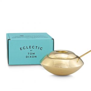 Tom Dixon žalvarinė cukrinė su šaukšteliu „Form“