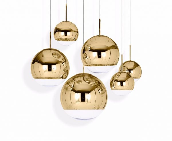 Tom Dixon pakabinamas šviestuvas „Mirror Ball Gold“